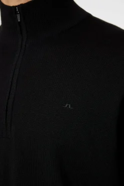 Knitwear|Tops<J.Lindeberg Kiyan Merino Quarter Zip Black