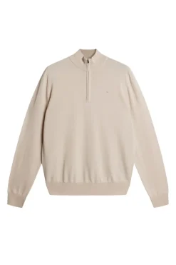 Knitwear|Tops<J.Lindeberg Kiyan Merino Quarter Zip Moonbeam