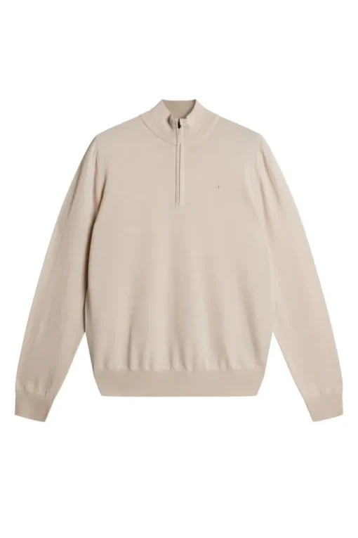 Knitwear|Tops<J.Lindeberg Kiyan Merino Quarter Zip Moonbeam