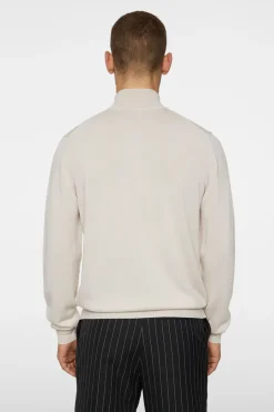 Knitwear|Tops<J.Lindeberg Kiyan Merino Quarter Zip Moonbeam