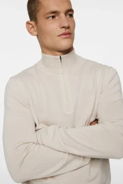 Knitwear|Tops<J.Lindeberg Kiyan Merino Quarter Zip Moonbeam