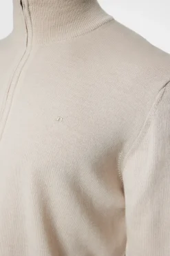 Knitwear|Tops<J.Lindeberg Kiyan Merino Quarter Zip Moonbeam