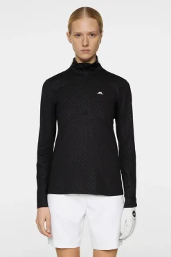 Golf|Base & Mid Layers<J.Lindeberg Lauryn Quarter Zip Mid Layer Black