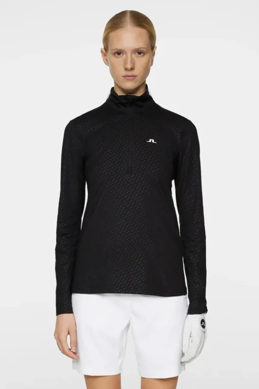 Golf|Base & Mid Layers<J.Lindeberg Lauryn Quarter Zip Mid Layer Black