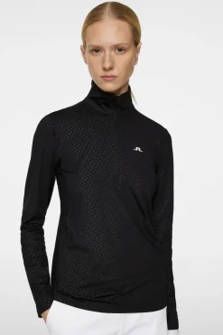 Golf|Base & Mid Layers<J.Lindeberg Lauryn Quarter Zip Mid Layer Black