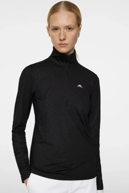 Golf|Base & Mid Layers<J.Lindeberg Lauryn Quarter Zip Mid Layer Black