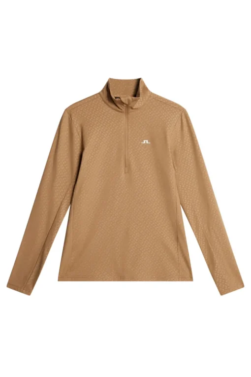 Golf|Base & Mid Layers<J.Lindeberg Lauryn Quarter Zip Mid Layer TigersEye