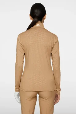 Golf|Base & Mid Layers<J.Lindeberg Lauryn Quarter Zip Mid Layer TigersEye