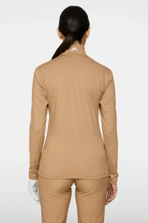 Golf|Base & Mid Layers<J.Lindeberg Lauryn Quarter Zip Mid Layer TigersEye
