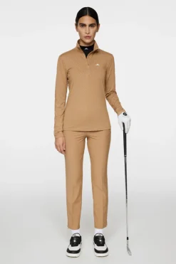 Golf|Base & Mid Layers<J.Lindeberg Lauryn Quarter Zip Mid Layer TigersEye