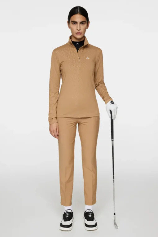 Golf|Base & Mid Layers<J.Lindeberg Lauryn Quarter Zip Mid Layer TigersEye