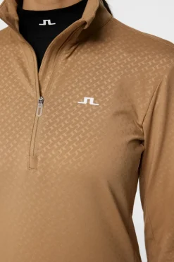 Golf|Base & Mid Layers<J.Lindeberg Lauryn Quarter Zip Mid Layer TigersEye