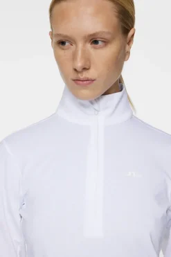 Golf|Base & Mid Layers<J.Lindeberg Lauryn Quarter Zip Mid Layer White