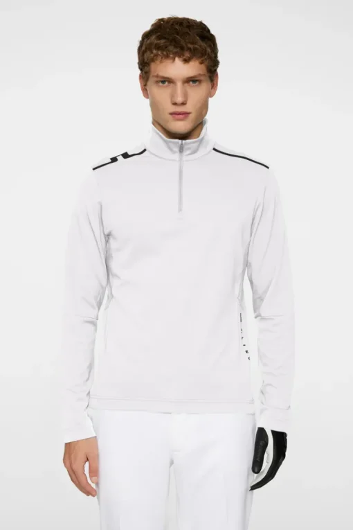 Golf|Base & Mid Layers<J.Lindeberg Leon Quarter Zip Mid Layer White