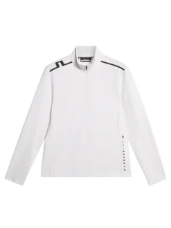 Golf|Base & Mid Layers<J.Lindeberg Leon Quarter Zip Mid Layer White