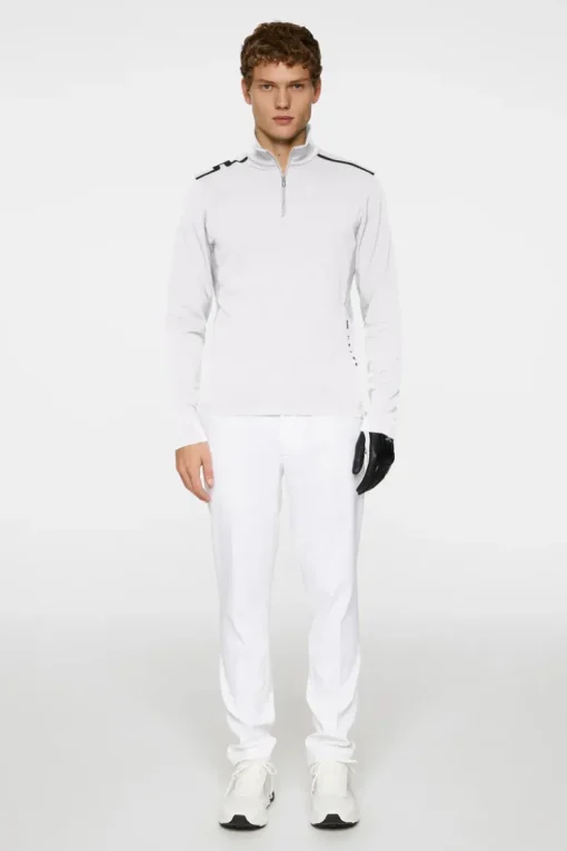 Golf|Base & Mid Layers<J.Lindeberg Leon Quarter Zip Mid Layer White