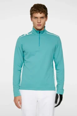 Golf|Base & Mid Layers<J.Lindeberg Leon Quarter Zip Mid Layer Teal