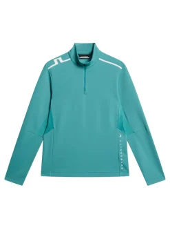 Golf|Base & Mid Layers<J.Lindeberg Leon Quarter Zip Mid Layer Teal