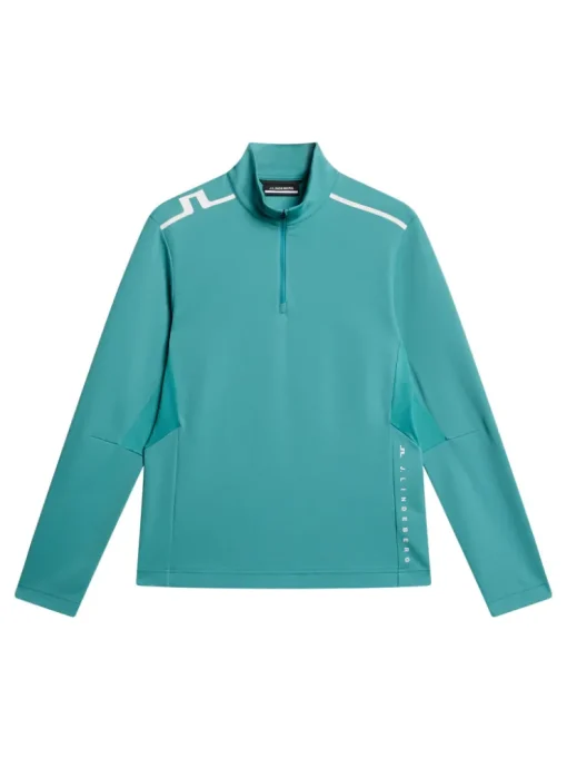 Golf|Base & Mid Layers<J.Lindeberg Leon Quarter Zip Mid Layer Teal