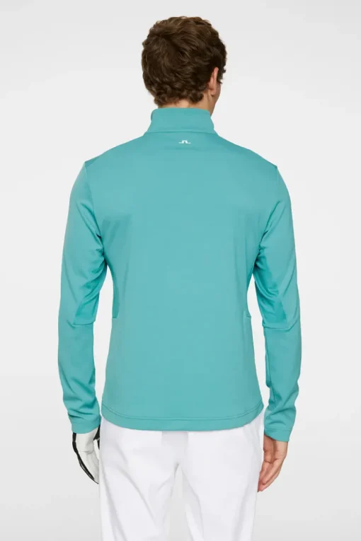Golf|Base & Mid Layers<J.Lindeberg Leon Quarter Zip Mid Layer Teal