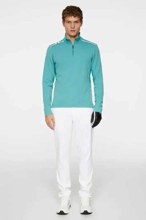 Golf|Base & Mid Layers<J.Lindeberg Leon Quarter Zip Mid Layer Teal