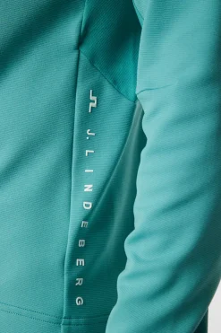 Golf|Base & Mid Layers<J.Lindeberg Leon Quarter Zip Mid Layer Teal