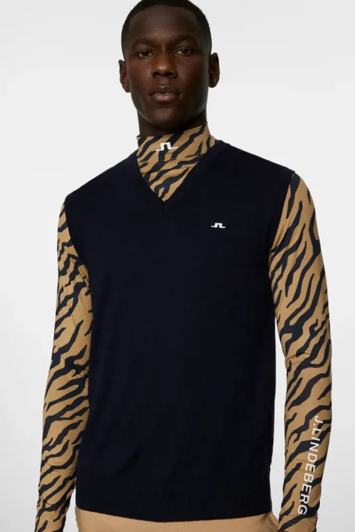 Golf|Knitwear<J.Lindeberg Liam Knitted Vest JLNavy