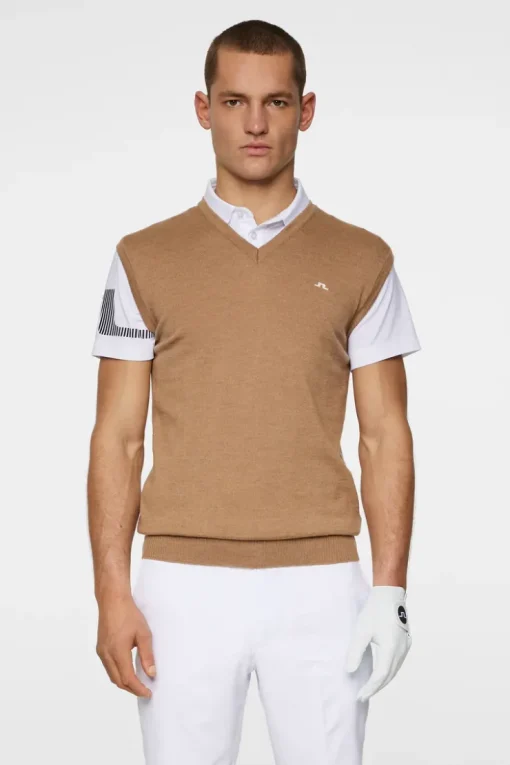 Golf|Knitwear<J.Lindeberg Liam Knitted Vest TigersEye