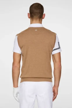 Golf|Knitwear<J.Lindeberg Liam Knitted Vest TigersEye