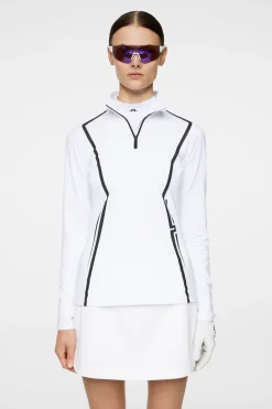 Golf|Base & Mid Layers<J.Lindeberg Lina Quarter Zip Mid Layer White