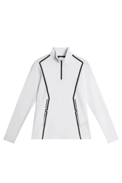 Golf|Base & Mid Layers<J.Lindeberg Lina Quarter Zip Mid Layer White