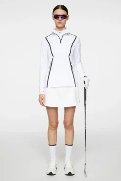Golf|Base & Mid Layers<J.Lindeberg Lina Quarter Zip Mid Layer White