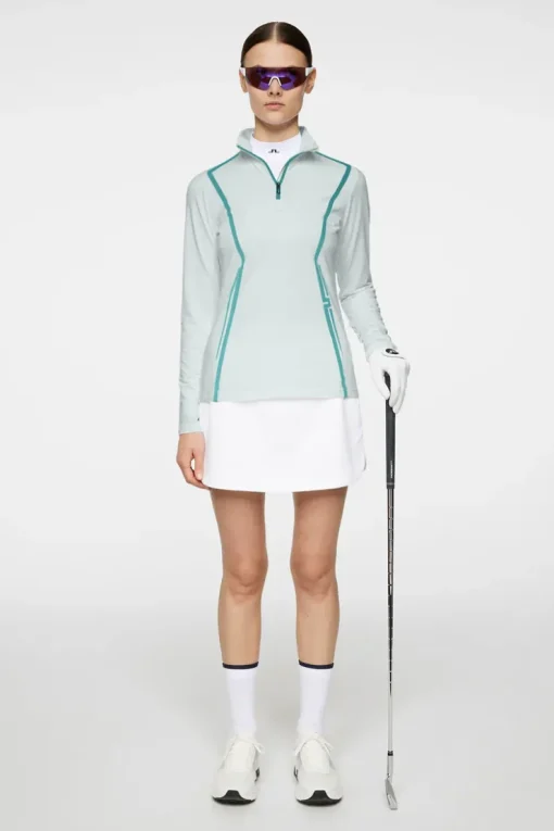 Golf|Base & Mid Layers<J.Lindeberg Lina Quarter Zip Mid Layer MoonlightJade