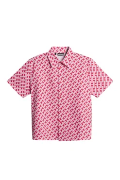 Golf|Tops<J.Lindeberg Linda Printed Shirt TourGeoPinkM