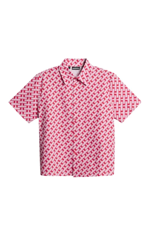 Golf|Tops<J.Lindeberg Linda Printed Shirt TourGeoPinkM