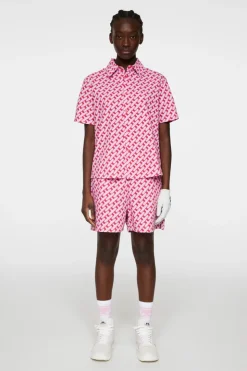 Golf|Tops<J.Lindeberg Linda Printed Shirt TourGeoPinkM