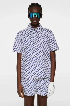 Golf|Tops<J.Lindeberg Linda Printed Shirt TourGeoMoonbeamM
