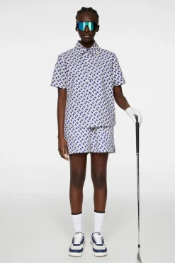 Golf|Tops<J.Lindeberg Linda Printed Shirt TourGeoMoonbeamM