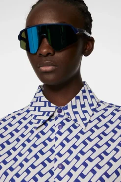 Golf|Tops<J.Lindeberg Linda Printed Shirt TourGeoMoonbeamM