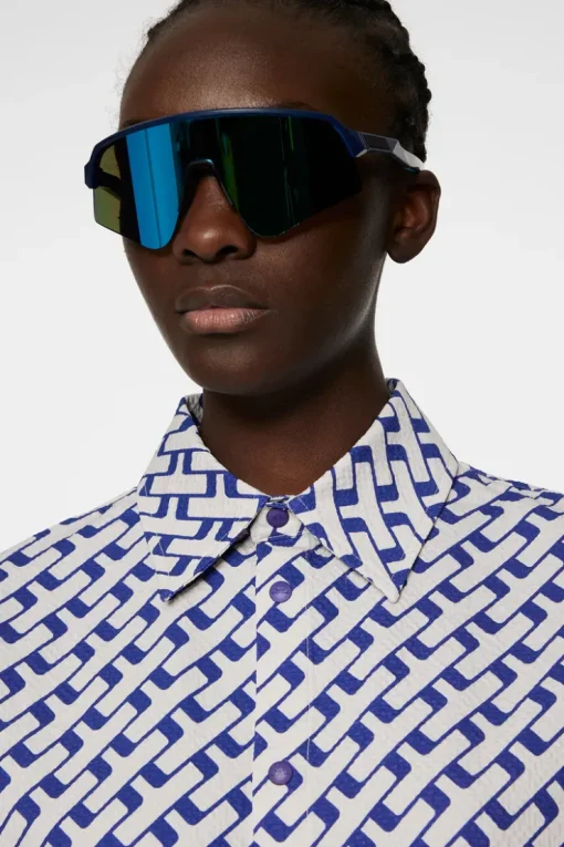 Golf|Tops<J.Lindeberg Linda Printed Shirt TourGeoMoonbeamM