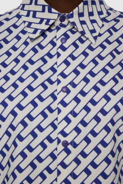 Golf|Tops<J.Lindeberg Linda Printed Shirt TourGeoMoonbeamM