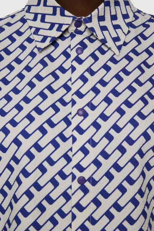 Golf|Tops<J.Lindeberg Linda Printed Shirt TourGeoMoonbeamM