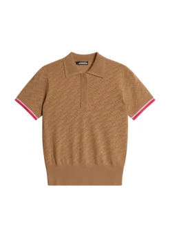 Golf|Knitwear<J.Lindeberg Lomi Knitted Polo Shirt TigersEye