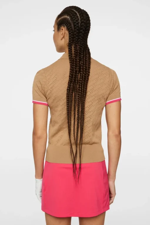 Golf|Knitwear<J.Lindeberg Lomi Knitted Polo Shirt TigersEye