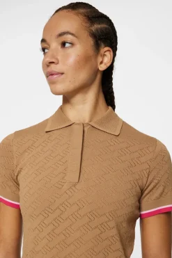 Golf|Knitwear<J.Lindeberg Lomi Knitted Polo Shirt TigersEye