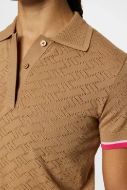 Golf|Knitwear<J.Lindeberg Lomi Knitted Polo Shirt TigersEye