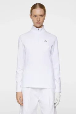 Golf|Base & Mid Layers<J.Lindeberg Lorelei Quarter Zip Mid Layer White