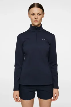 Golf|Base & Mid Layers<J.Lindeberg Lorelei Quarter Zip Mid Layer JLNavy
