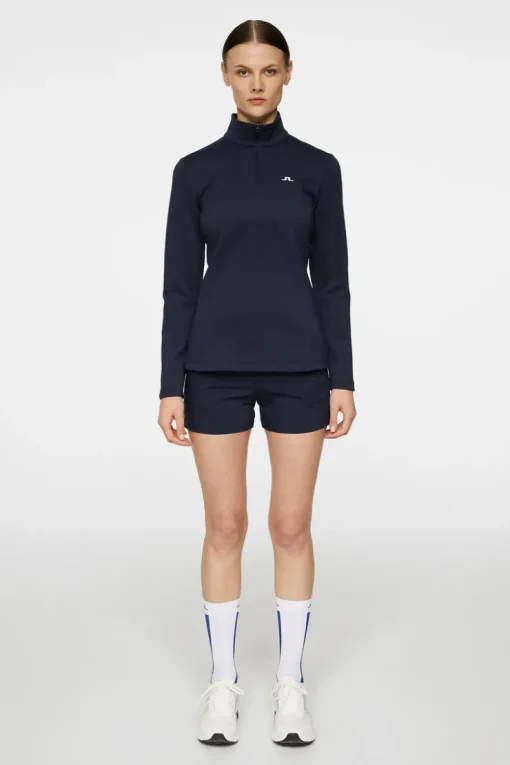 Golf|Base & Mid Layers<J.Lindeberg Lorelei Quarter Zip Mid Layer JLNavy