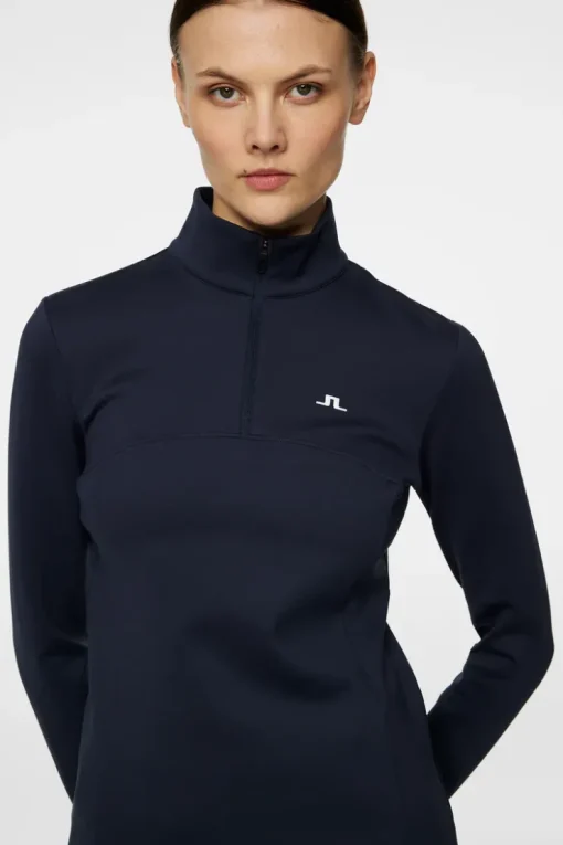 Golf|Base & Mid Layers<J.Lindeberg Lorelei Quarter Zip Mid Layer JLNavy